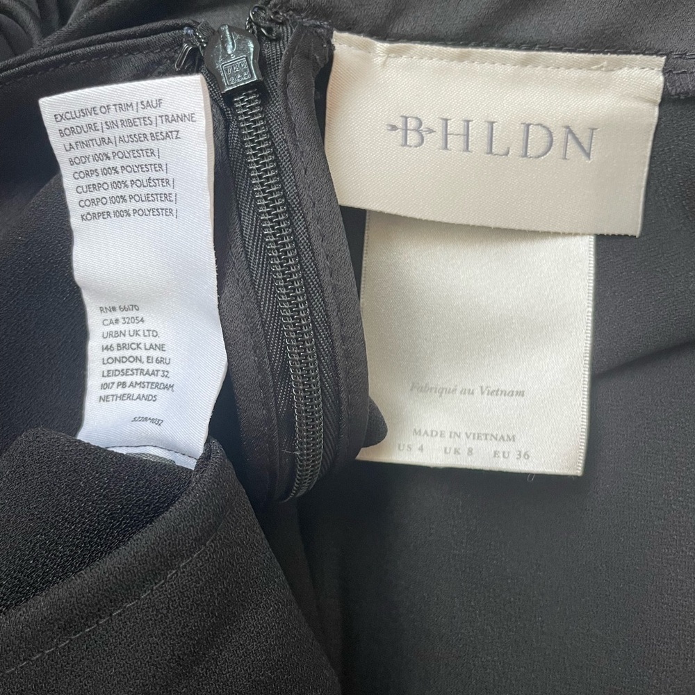 NWOT - BHLDN Remy Cowl Neck Black Maxi Dress with Slit - Size 4 - Picture 7 of 7